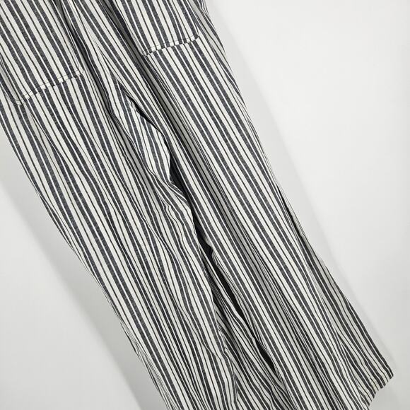 Apiece Apart Suerte Wide Leg Pants White Blue Striped Elastic Waist Pull On Sz M - Picture 6 of 7
